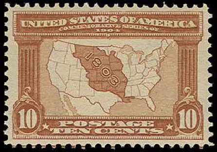 Value of US Stamps Scott Catalog #327: 10c 1904 Louisiana Purchase Exposition. H.R. Harmer, Nov 2013, Sale 3004, Lot 1235