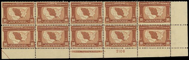 Values of US Stamp Scott Catalogue # 327: 1904 10c Louisiana Purchase Exposition. Daniel Kelleher Auctions, Oct 2012, Sale 632, Lot 1265