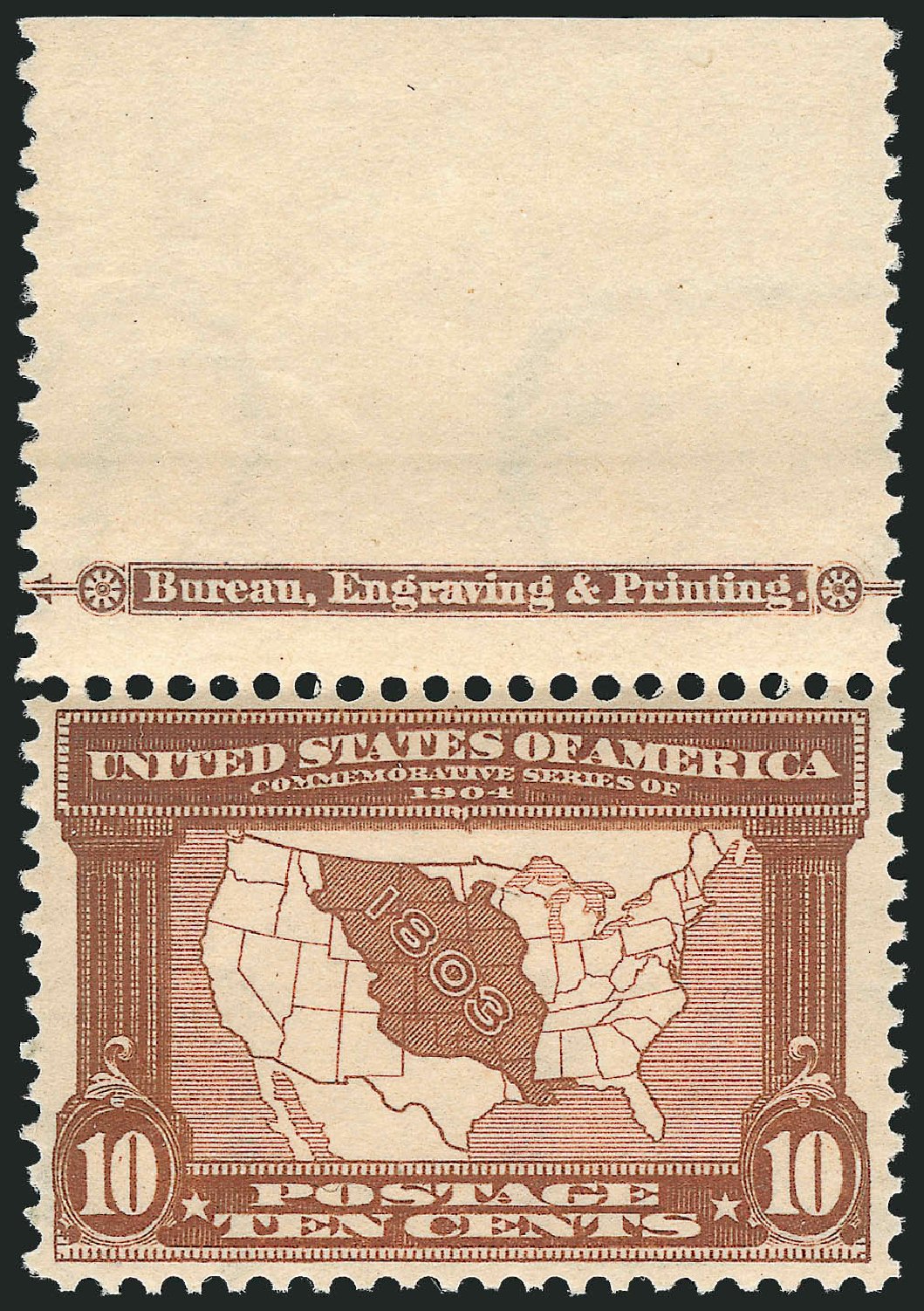 Prices of US Stamps Scott Cat. 327 - 10c 1904 Louisiana Purchase Exposition. Robert Siegel Auction Galleries, Nov 2013, Sale 1061, Lot 3845