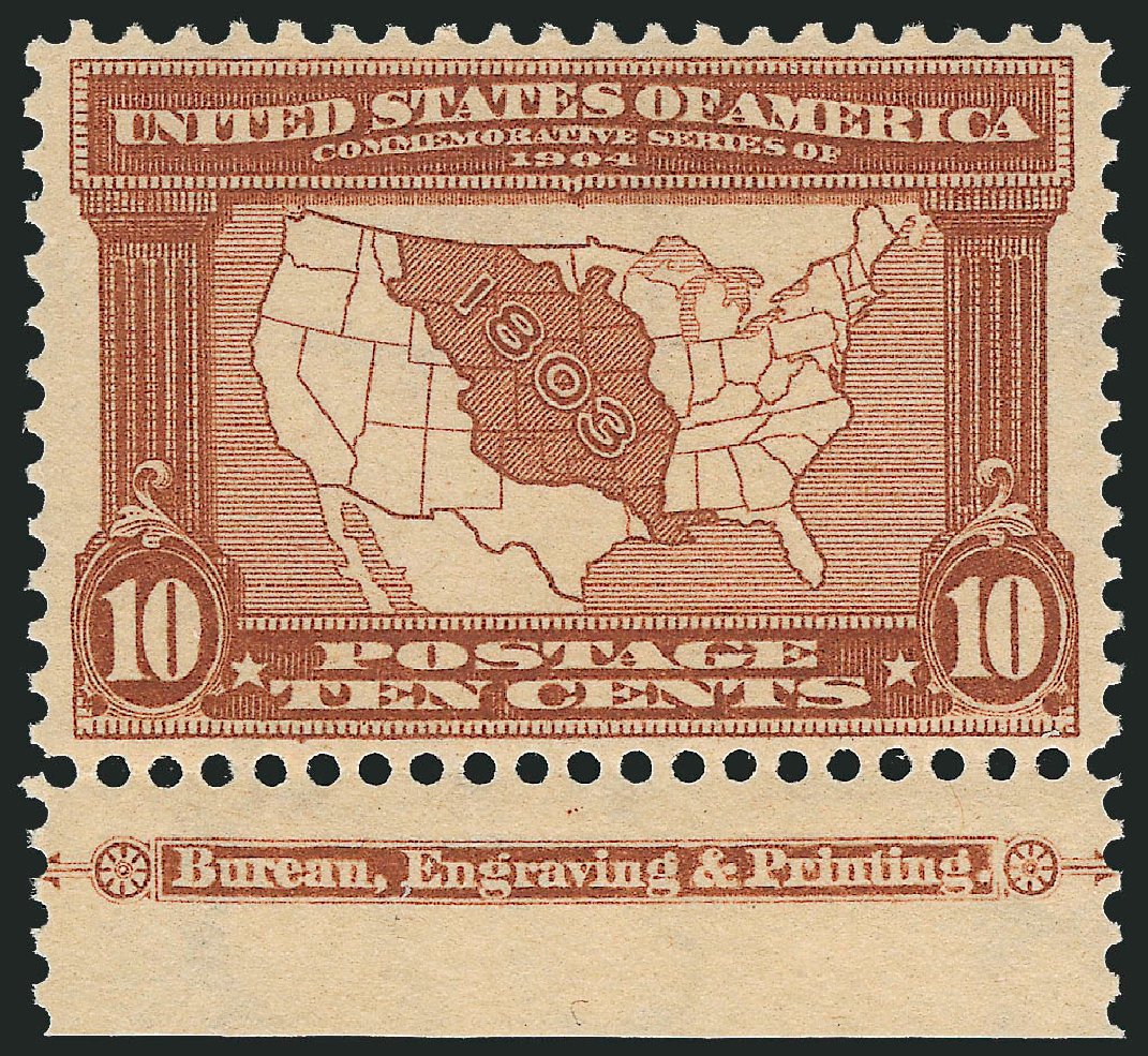 Price of US Stamps Scott Catalogue 327 - 1904 10c Louisiana Purchase Exposition. Robert Siegel Auction Galleries, Oct 2012, Sale 1033, Lot 4182