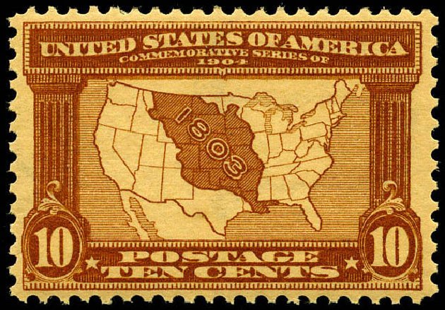 US Stamp Values Scott Cat. # 327: 10c 1904 Louisiana Purchase Exposition. Matthew Bennett International, Jun 2008, Sale 328, Lot 873