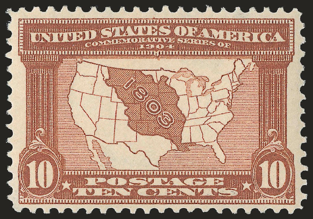 Values of US Stamp Scott Catalogue # 327: 10c 1904 Louisiana Purchase Exposition. Robert Siegel Auction Galleries, Jun 2009, Sale 975, Lot 1706