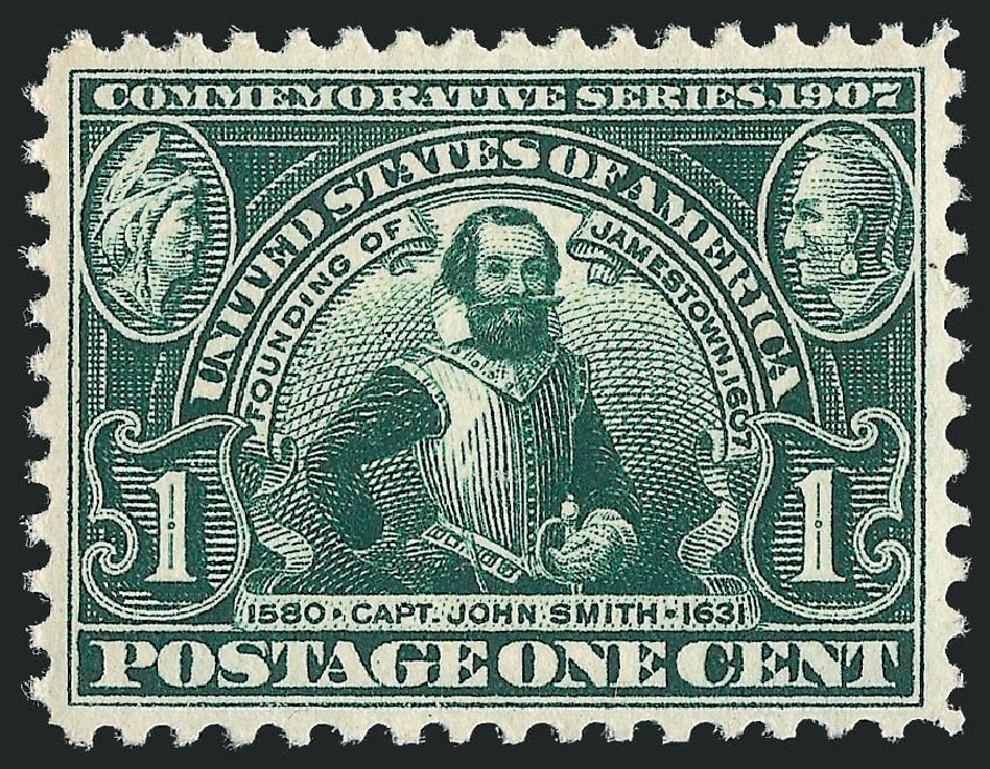 Cost of US Stamps Scott Catalog #328 - 1c 1907 Jameston Exposition. Robert Siegel Auction Galleries, Dec 2010, Sale 1000, Lot 1198