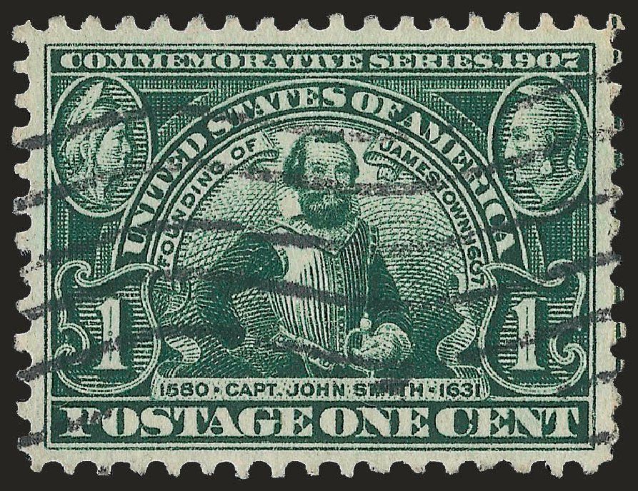 Costs of US Stamps Scott Catalog # 328 - 1c 1907 Jameston Exposition. Robert Siegel Auction Galleries, Jun 2009, Sale 975, Lot 1709