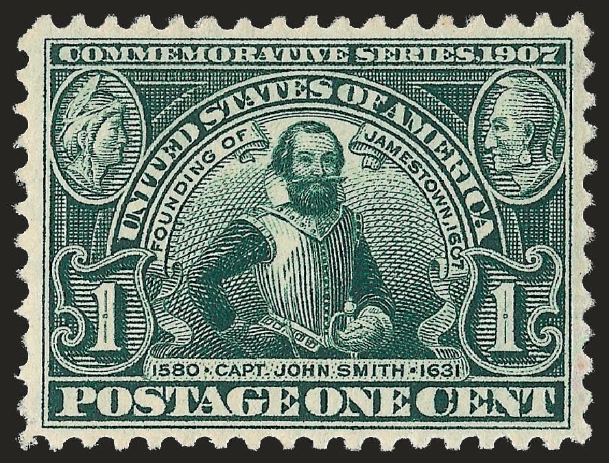 US Stamp Price Scott Catalog 328: 1907 1c Jameston Exposition. Robert Siegel Auction Galleries, Sep 2009, Sale 976, Lot 1910