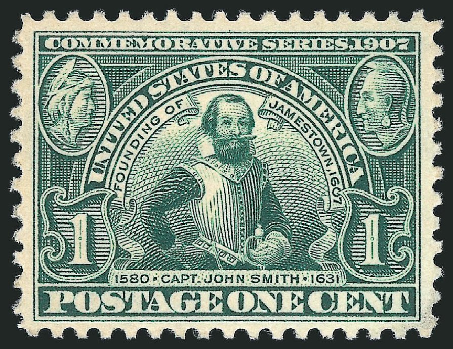 Prices of US Stamps Scott Cat. #328 - 1907 1c Jameston Exposition. Robert Siegel Auction Galleries, Sep 2009, Sale 976, Lot 1911