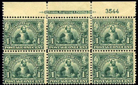 Price of US Stamps Scott 328: 1907 1c Jameston Exposition. Harmer-Schau Auction Galleries, Feb 2009, Sale 80, Lot 1283