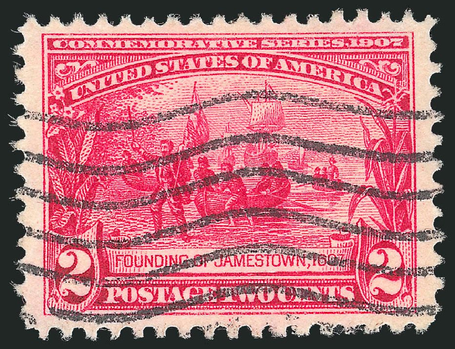 US Stamp Value Scott Cat. #329: 2c 1907 Jameston Exposition. Robert Siegel Auction Galleries, Oct 2012, Sale 1032, Lot 3458