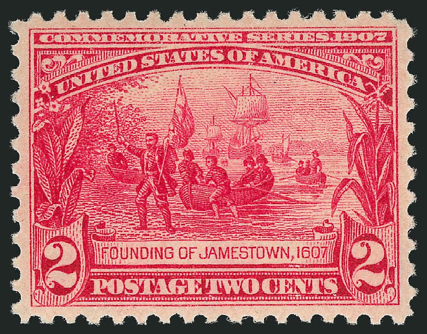 US Stamp Price Scott 329 - 1907 2c Jameston Exposition. Robert Siegel Auction Galleries, Mar 2011, Sale 1007, Lot 2631