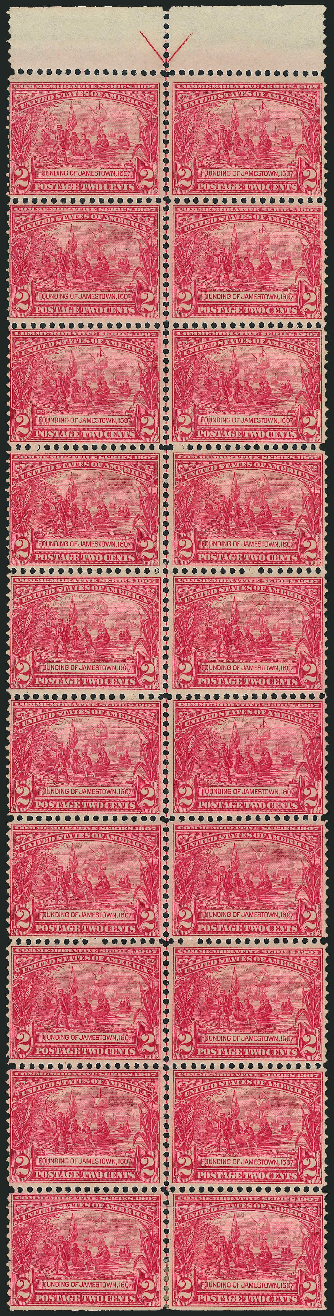 Prices of US Stamp Scott 329: 1907 2c Jameston Exposition. Robert Siegel Auction Galleries, Mar 2011, Sale 1007, Lot 2632