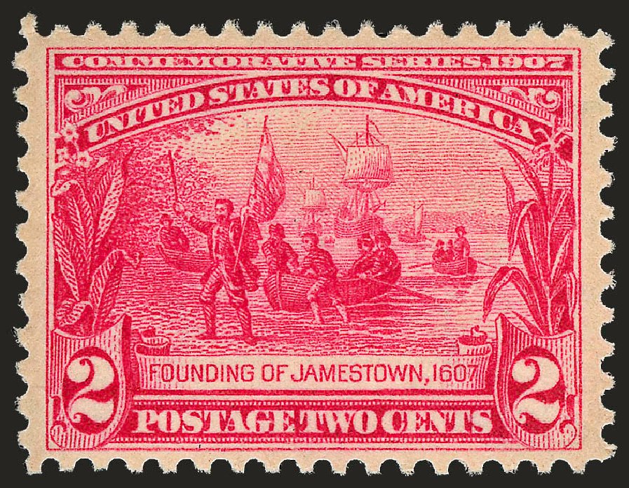 Costs of US Stamp Scott Catalog # 329 - 2c 1907 Jameston Exposition. Robert Siegel Auction Galleries, Jun 2009, Sale 975, Lot 1712