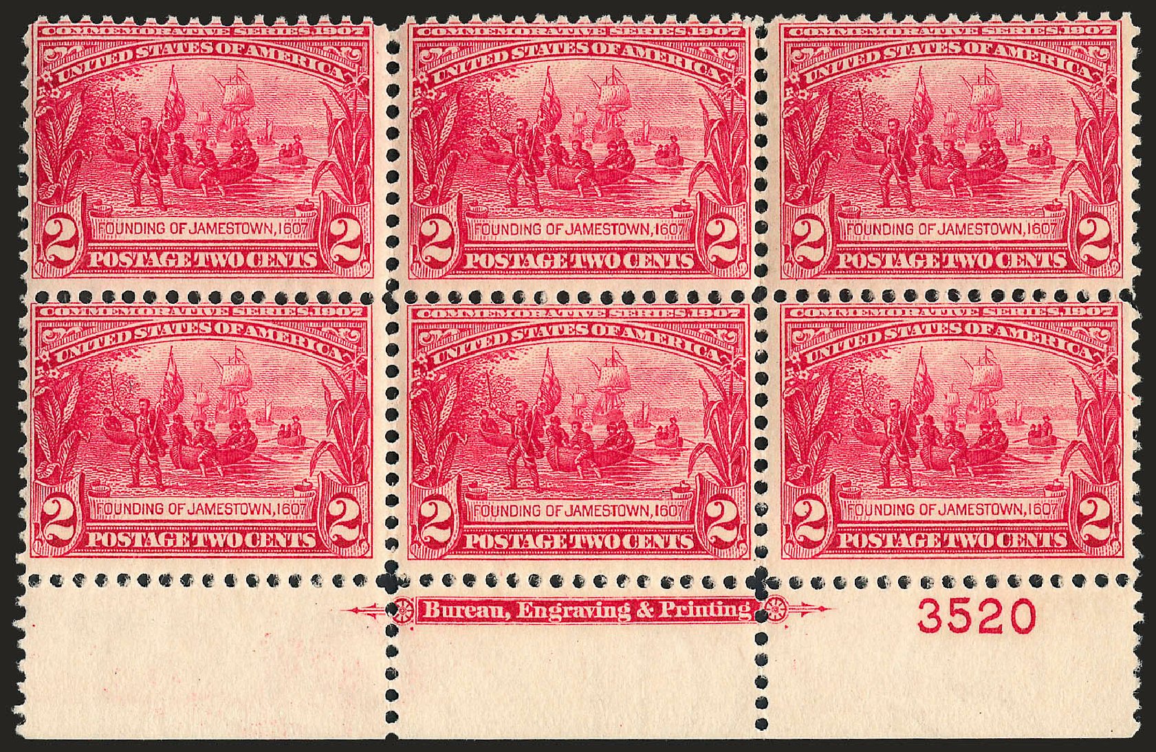Price of US Stamps Scott # 329 - 1907 2c Jameston Exposition. Robert Siegel Auction Galleries, Sep 2008, Sale 962, Lot 2643