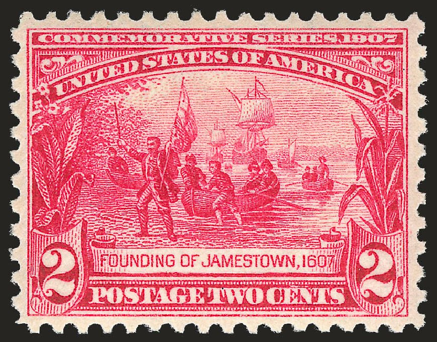 Prices of US Stamp Scott #329: 1907 2c Jameston Exposition. Robert Siegel Auction Galleries, Jun 2009, Sale 975, Lot 1713