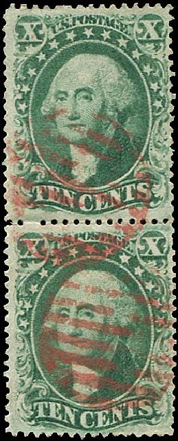 Price of US Stamps Scott # 33 - 1857 10c Washington. Regency-Superior, Nov 2014, Sale 108, Lot 117