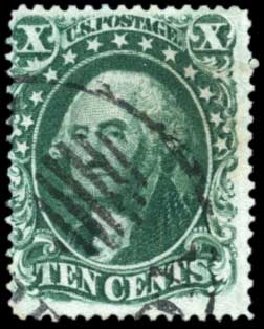 Costs of US Stamps Scott 33: 1857 10c Washington. Harmer-Schau Auction Galleries, Oct 2010, Sale 87, Lot 108