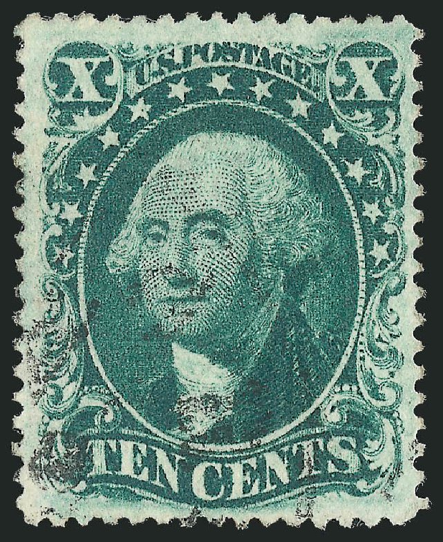 US Stamp Values Scott Cat. 33: 1857 10c Washington. Robert Siegel Auction Galleries, Nov 2014, Sale 1084, Lot 3158