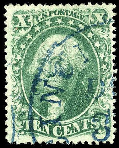 US Stamp Values Scott # 33 - 1857 10c Washington. Matthew Bennett International, Apr 2008, Sale 326, Lot 69