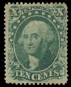 US Stamps Price Scott Cat. # 33: 1857 10c Washington. Daniel Kelleher Auctions, Aug 2012, Sale 631, Lot 739
