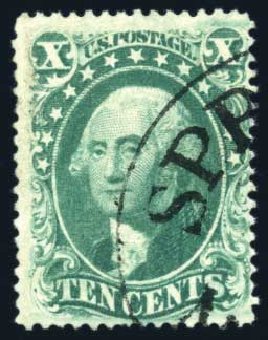 Costs of US Stamps Scott Cat. #33 - 1857 10c Washington. Harmer-Schau Auction Galleries, Jun 2008, Sale 78, Lot 1280