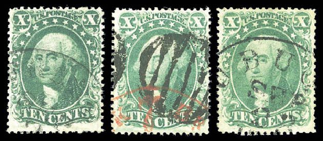 US Stamps Values Scott Catalog 33 - 1857 10c Washington. Matthew Bennett International, Sep 2010, Sale 333, Lot 3402