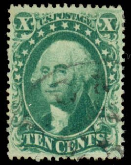 US Stamp Price Scott Cat. # 33: 1857 10c Washington. Daniel Kelleher Auctions, Sep 2013, Sale 639, Lot 362