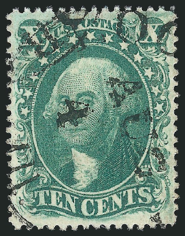 US Stamps Value Scott Catalogue # 33 - 10c 1857 Washington. Robert Siegel Auction Galleries, Dec 2012, Sale 1037, Lot 1492