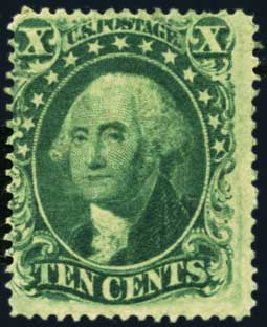 Cost of US Stamp Scott Catalog 33 - 1857 10c Washington. Harmer-Schau Auction Galleries, Aug 2012, Sale 94, Lot 1056