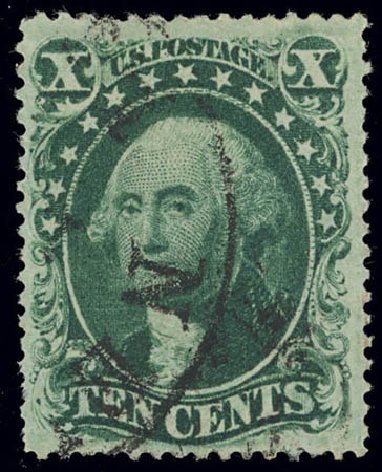 Cost of US Stamp Scott Catalogue 33 - 10c 1857 Washington. Daniel Kelleher Auctions, Feb 2013, Sale 634, Lot 36
