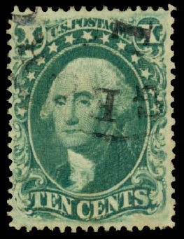 US Stamps Prices Scott Cat. #33: 10c 1857 Washington. Daniel Kelleher Auctions, Mar 2014, Sale 648, Lot 2026