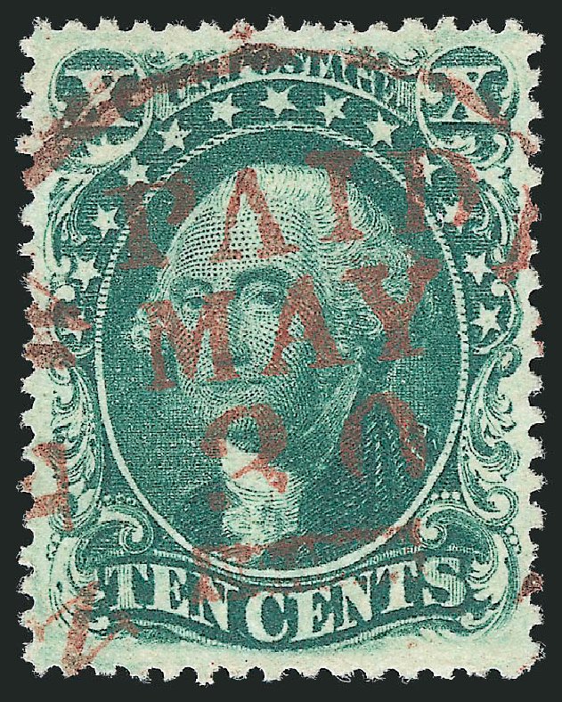 Value of US Stamp Scott Catalogue #33 - 1857 10c Washington. Robert Siegel Auction Galleries, Oct 2012, Sale 1032, Lot 3086