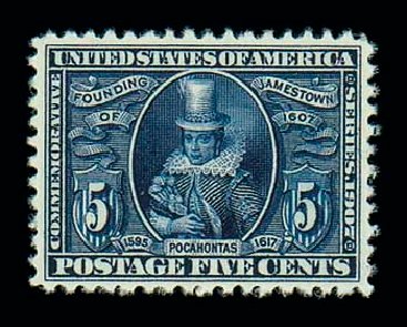 Costs of US Stamps Scott Catalog # 330 - 5c 1907 Jameston Exposition. Matthew Bennett International, Jun 2007, Sale 319, Lot 1357