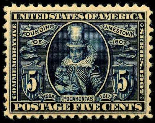 US Stamps Value Scott #330 - 1907 5c Jameston Exposition. Matthew Bennett International, Jun 2008, Sale 328, Lot 877