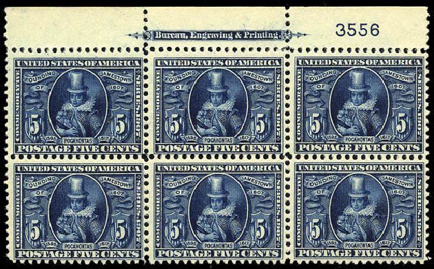Price of US Stamps Scott 330: 1907 5c Jameston Exposition. Matthew Bennett International, May 2014, Sale 350, Lot 477