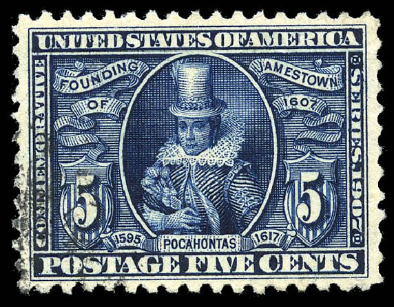Value of US Stamps Scott # 330 - 1907 5c Jameston Exposition. Matthew Bennett International, May 2014, Sale 350, Lot 478
