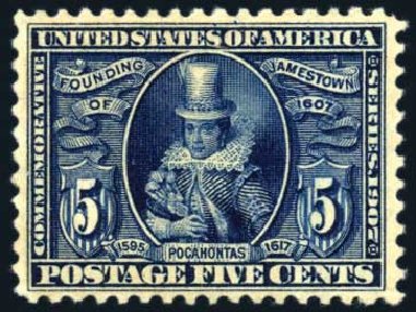 US Stamps Prices Scott Cat. # 330 - 5c 1907 Jameston Exposition. Harmer-Schau Auction Galleries, Jun 2008, Sale 78, Lot 1518