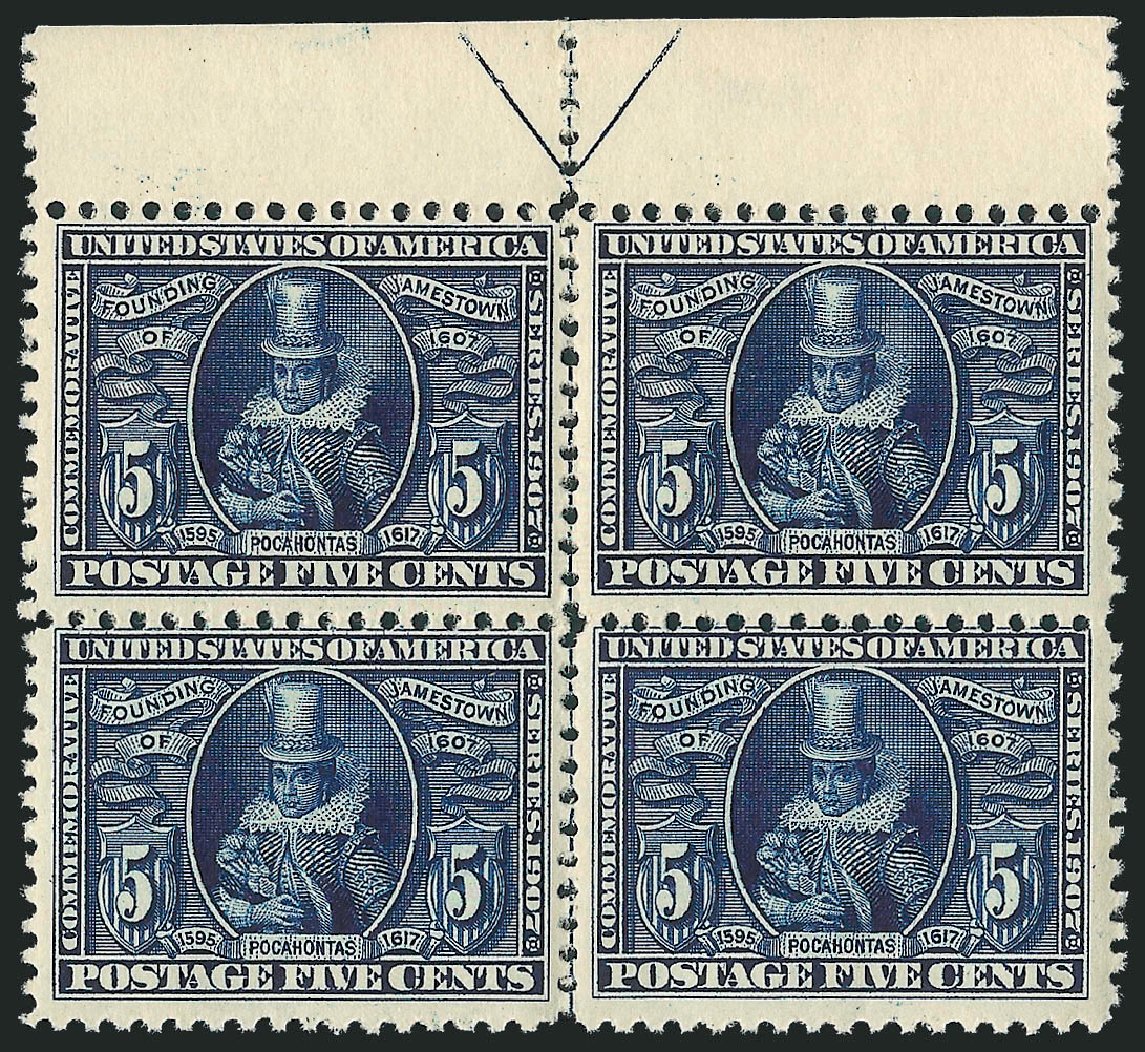 Cost of US Stamp Scott Cat. #330 - 5c 1907 Jameston Exposition. Robert Siegel Auction Galleries, Jun 2012, Sale 1026, Lot 1379