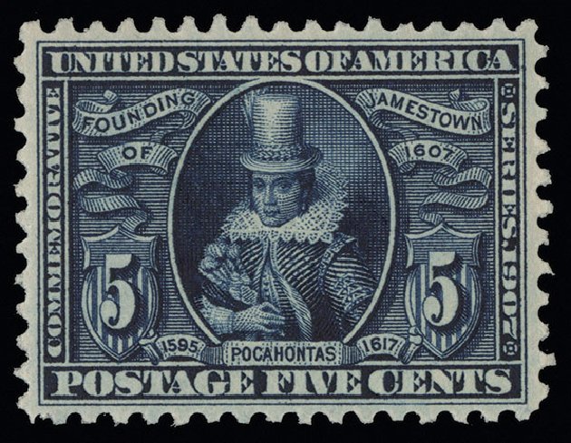 US Stamps Prices Scott Catalogue 330 - 5c 1907 Jameston Exposition. Spink Shreves Galleries, Aug 2013, Sale 144, Lot 209