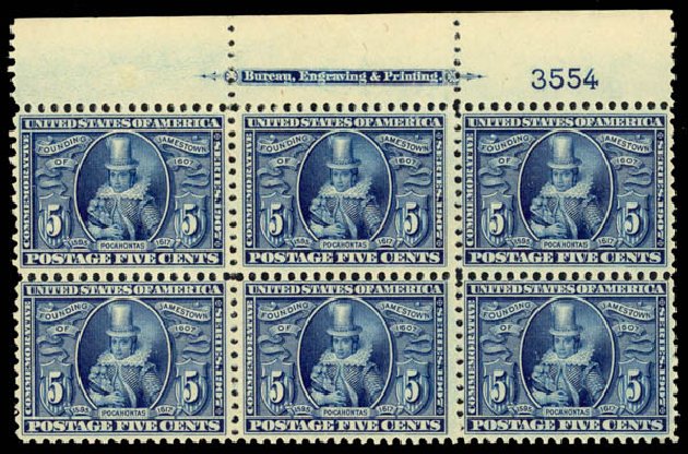Price of US Stamp Scott Catalog #330 - 5c 1907 Jameston Exposition. Daniel Kelleher Auctions, May 2014, Sale 653, Lot 2410