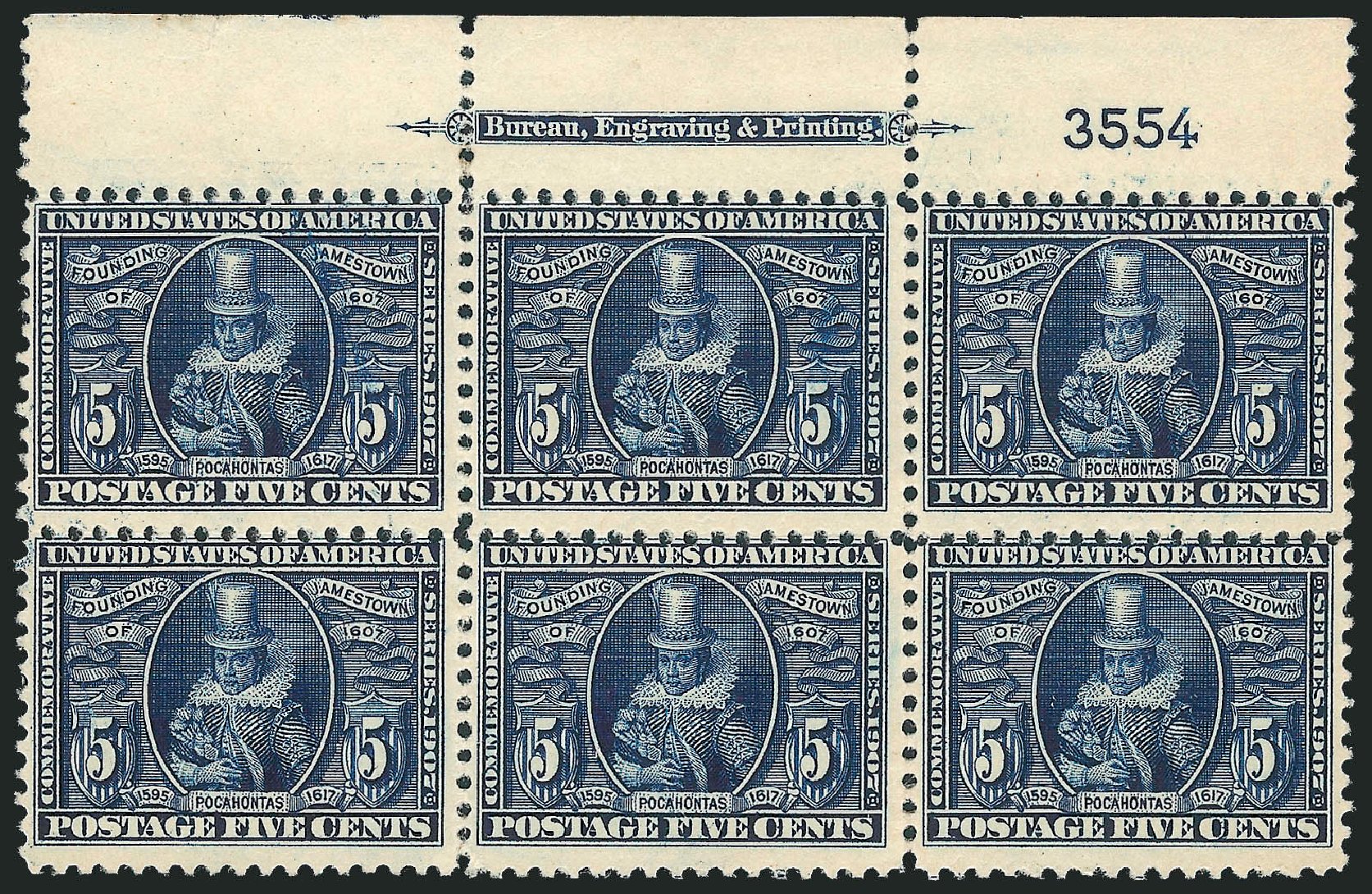 Prices of US Stamp Scott Catalogue # 330 - 5c 1907 Jameston Exposition. Robert Siegel Auction Galleries, Dec 2012, Sale 1037, Lot 1990