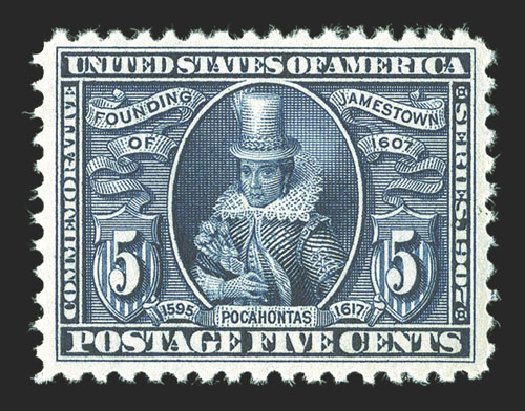 Prices of US Stamp Scott Cat. # 330: 1907 5c Jameston Exposition. Spink Shreves Galleries, Jul 2012, Sale 140, Lot 221