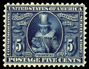 US Stamps Price Scott Cat. #330: 1907 5c Jameston Exposition. Daniel Kelleher Auctions, Dec 2012, Sale 633, Lot 584