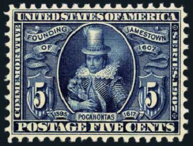 US Stamps Values Scott Catalogue 330 - 5c 1907 Jameston Exposition. Harmer-Schau Auction Galleries, Jan 2014, Sale 100, Lot 565