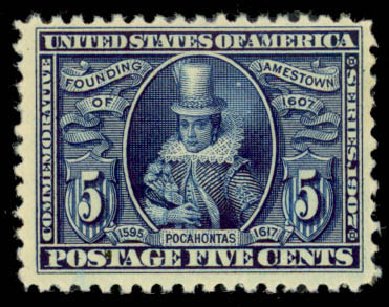 US Stamp Value Scott # 330 - 5c 1907 Jameston Exposition. Daniel Kelleher Auctions, Mar 2013, Sale 635, Lot 445
