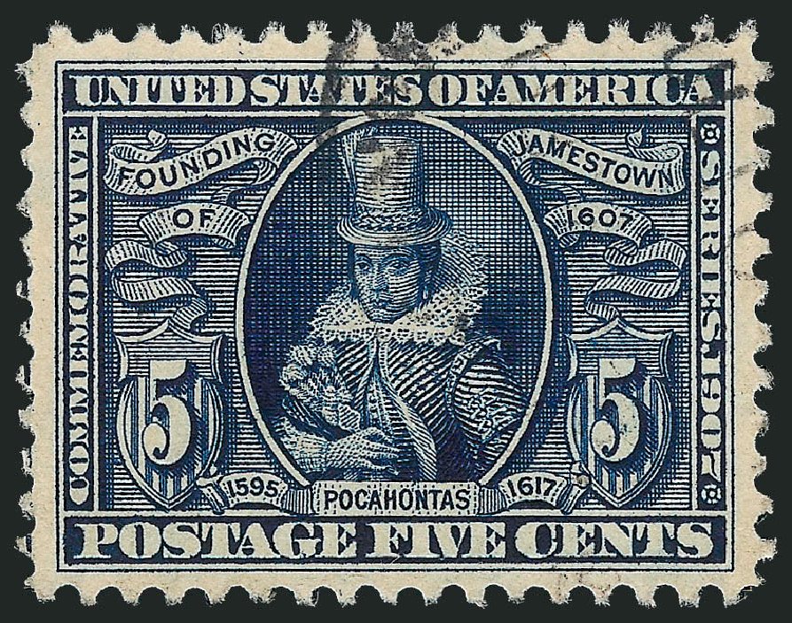 Values of US Stamp Scott Catalogue #330 - 5c 1907 Jameston Exposition. Robert Siegel Auction Galleries, Mar 2011, Sale 1007, Lot 2635