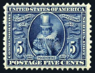 US Stamps Values Scott Catalogue # 330 - 5c 1907 Jameston Exposition. Harmer-Schau Auction Galleries, Jul 2010, Sale 86, Lot 513