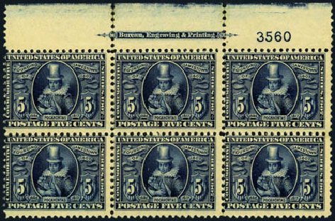 Cost of US Stamp Scott Cat. 330: 1907 5c Jameston Exposition. Harmer-Schau Auction Galleries, Jan 2013, Sale 96, Lot 553