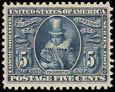 Price of US Stamp Scott Catalog #330 - 1907 5c Jameston Exposition. H.R. Harmer, Oct 2014, Sale 3006, Lot 1323