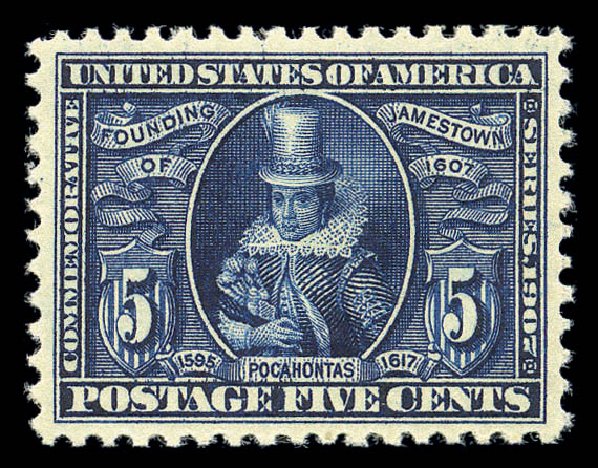 US Stamp Value Scott #330 - 5c 1907 Jameston Exposition. Matthew Bennett International, Sep 2010, Sale 331, Lot 696