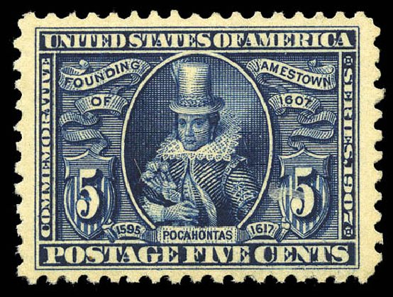 Price of US Stamp Scott Catalogue # 330 - 1907 5c Jameston Exposition. Matthew Bennett International, Mar 2011, Sale 337, Lot 2806