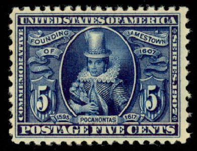 Costs of US Stamps Scott Catalog #330: 1907 5c Jameston Exposition. Daniel Kelleher Auctions, Apr 2013, Sale 636, Lot 296